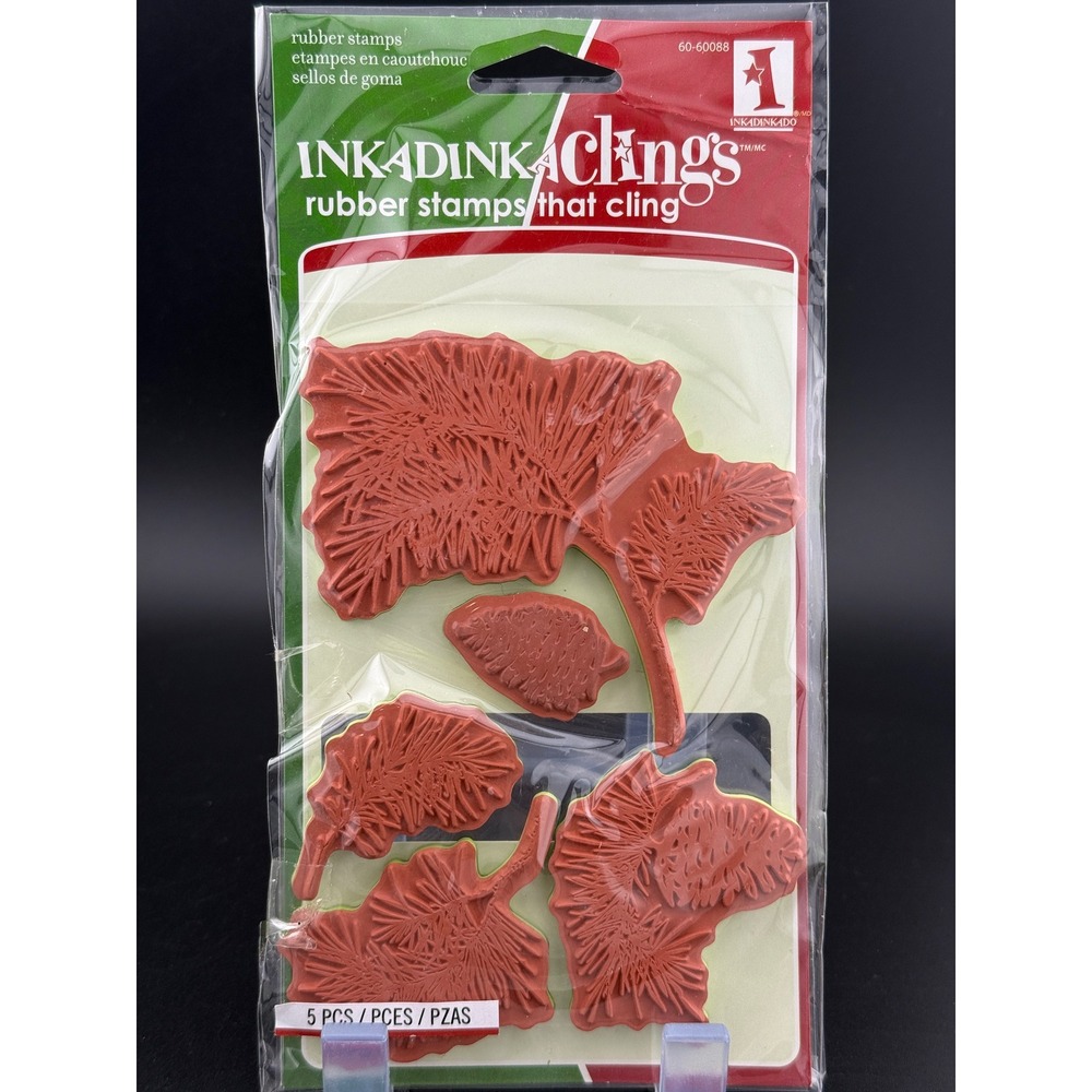 Inkadinkado Clings Rubber Stamps‎ Evergreens Conifer 5pc Set 60-60088 Pinecone